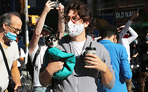 Impromptu Biden Victory Rally : Times Square : New York :  Photos : Richard Moore : Photographer